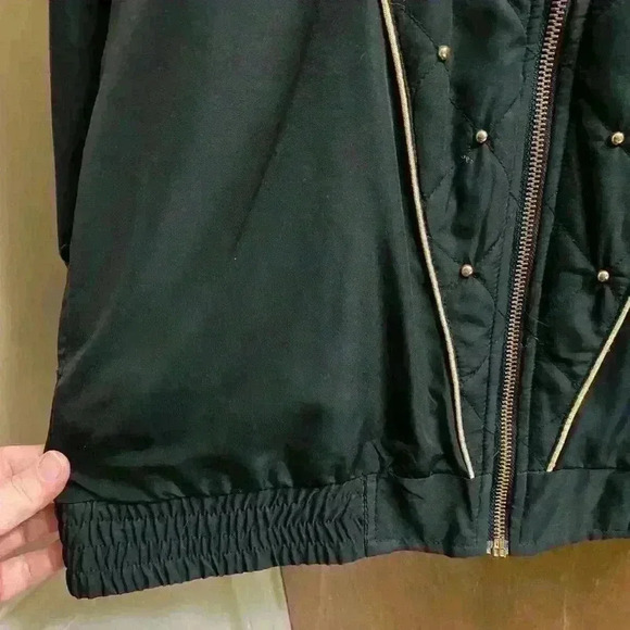 VTG Womens 80s 90s Black Gold Michael Jackson Windbreaker Jacket Small Blair - Picture 6 of 10